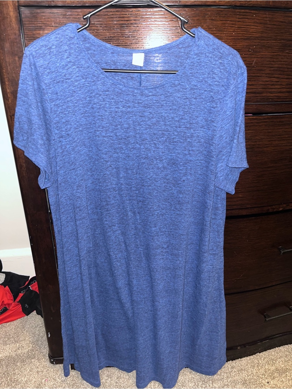 Old Navy Heathered Blue Midi Swing Dress